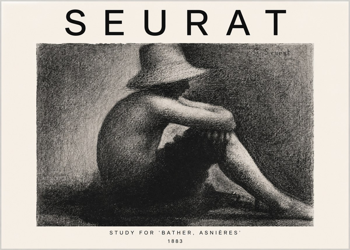 Seurat Study for 'Bather, Asnières' No3 - Juliste