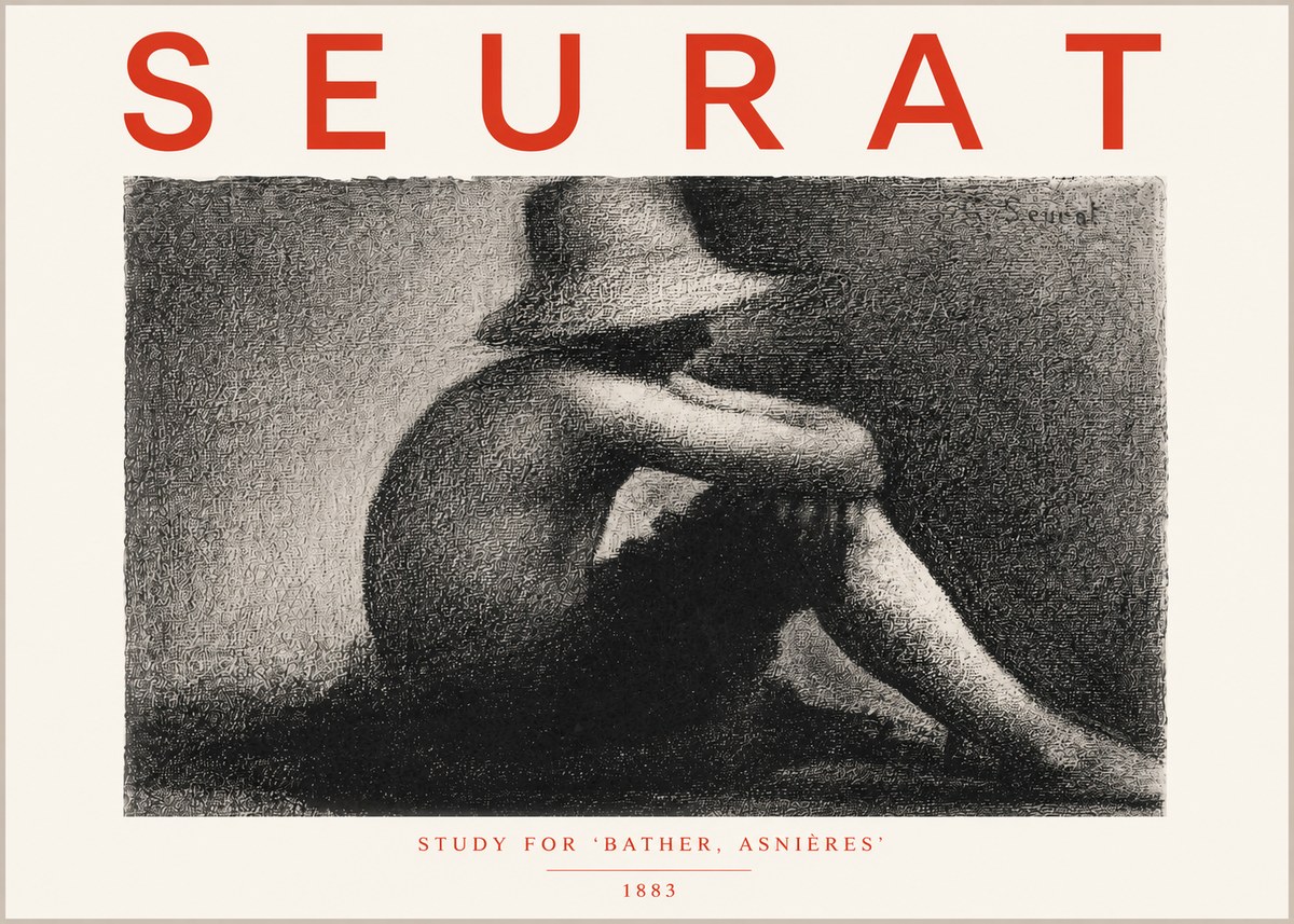 Seurat Study for 'Bather, Asnières' No5 - Juliste