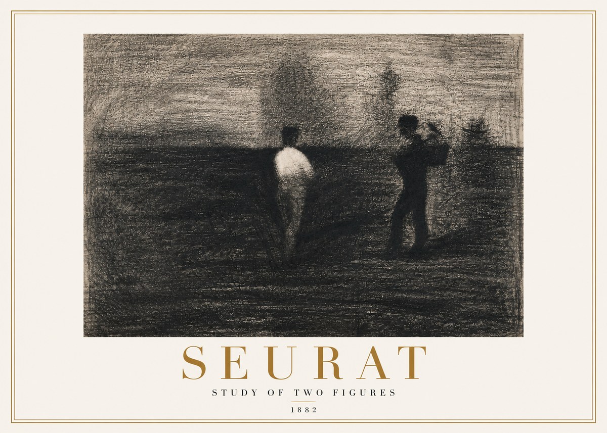 Seurat Study of Two Figures No4 - Juliste