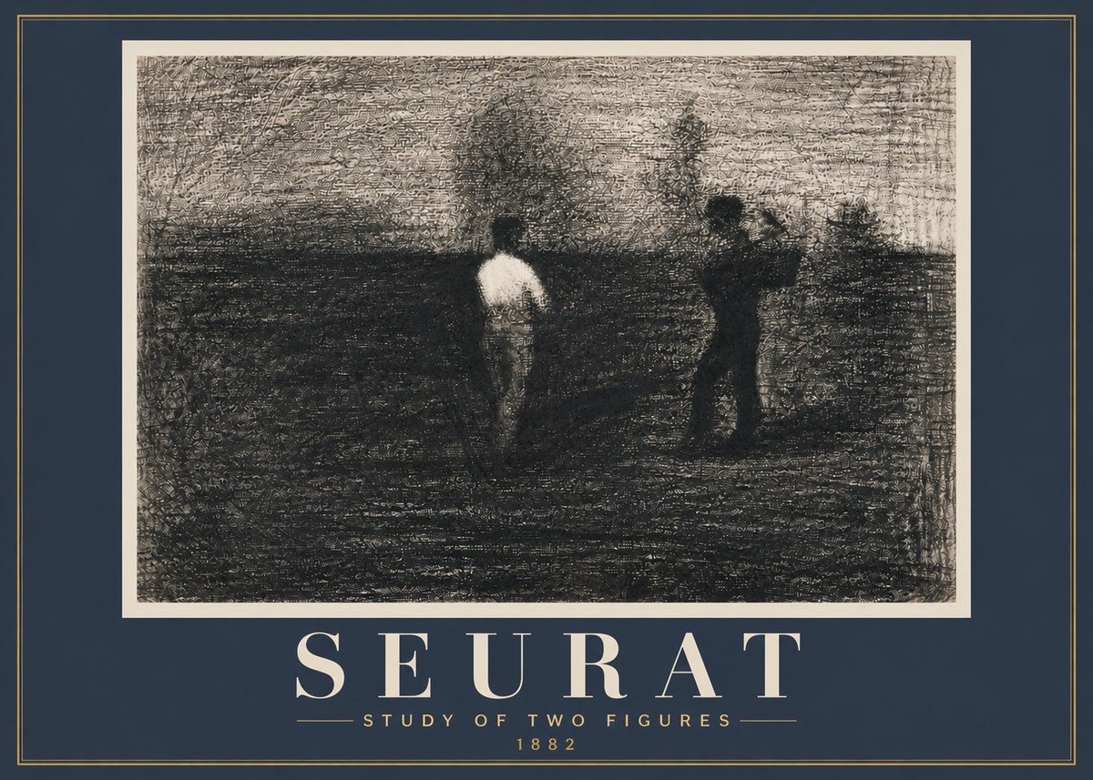 Seurat Study of Two Figures No6 - Juliste