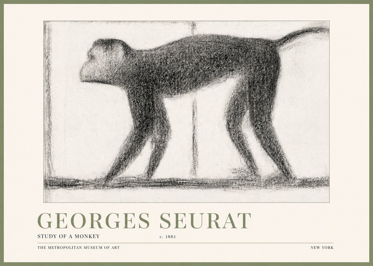 Seurat Study of a Monkey No3 - Juliste