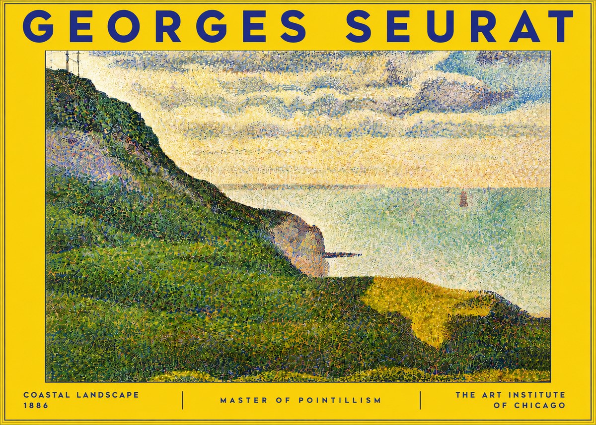 Seurat Coastal Landscape, 1886 No6 - Juliste