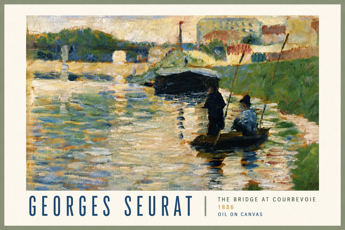 Seurat The Bridge at Courbevoie No5 - Juliste