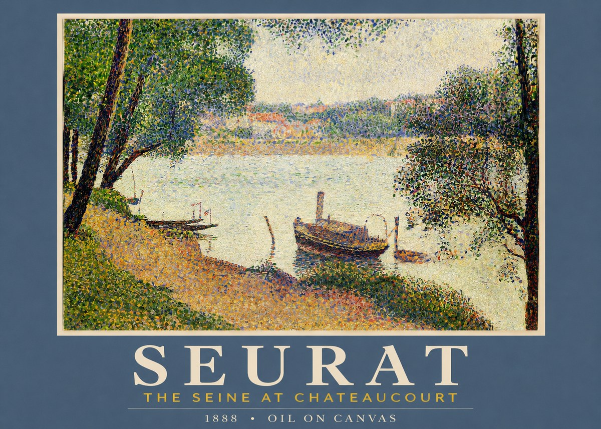 Seurat The Seine at Chateaucourt No2 - Juliste