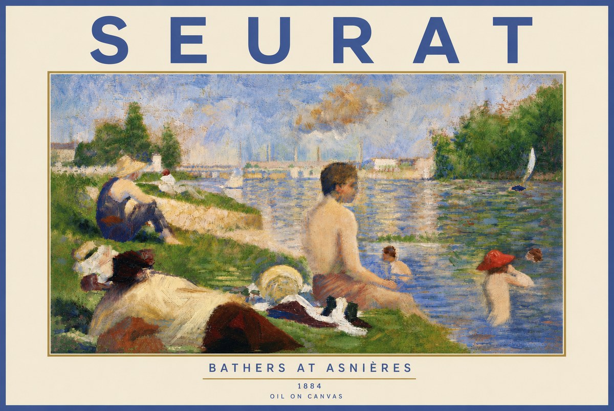 Seurat Bathers at Asnières III No6 - Juliste