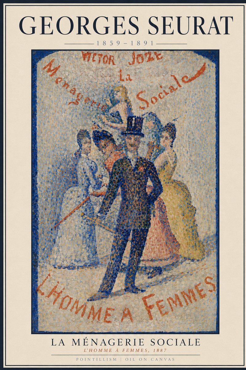 Seurat L'homme À Femmes No3 - Juliste