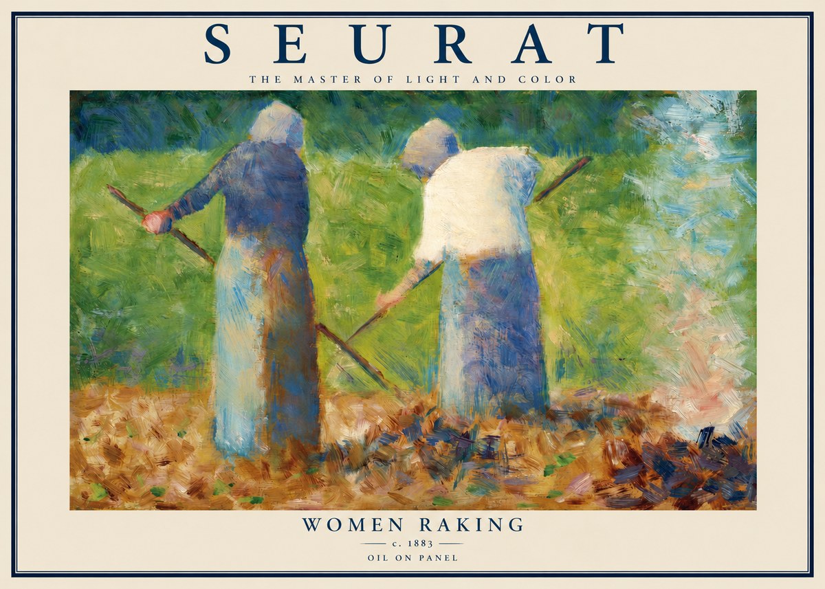 Seurat Women Raking No2 - Juliste