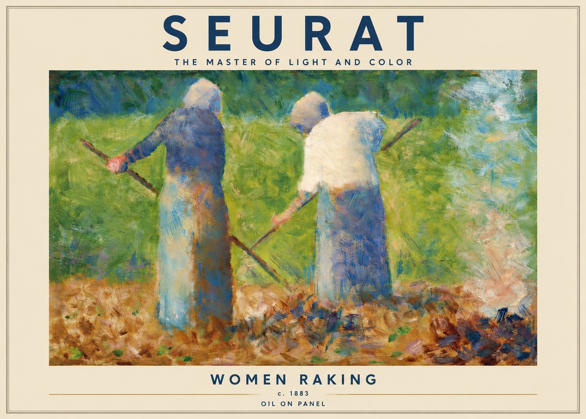Seurat Women Raking No5 - Juliste