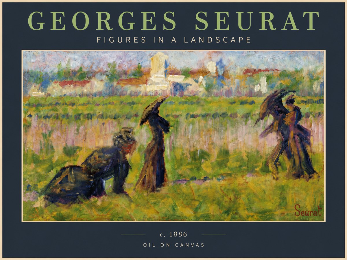 Seurat Figures in a Landscape No5 - Juliste