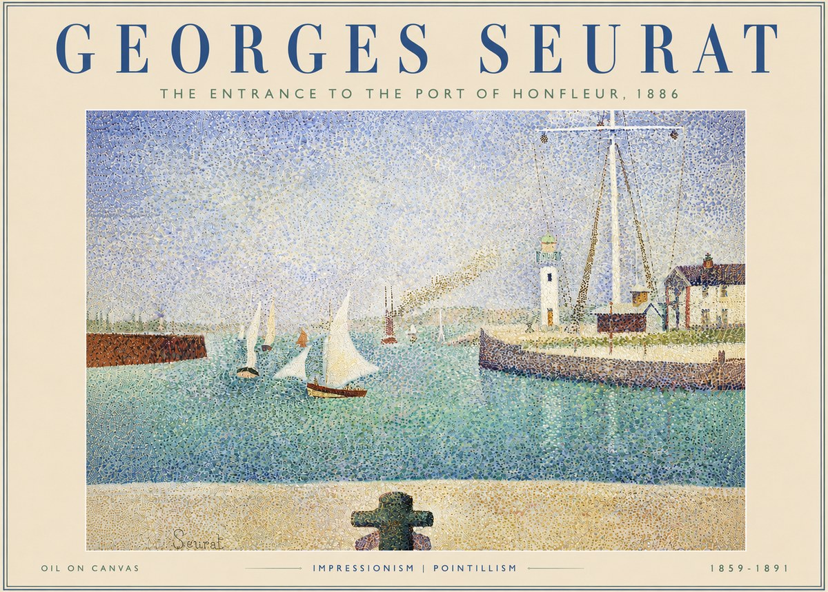 Seurat The Entrance to the Port of Honfleur, 1886 No5 - Juliste