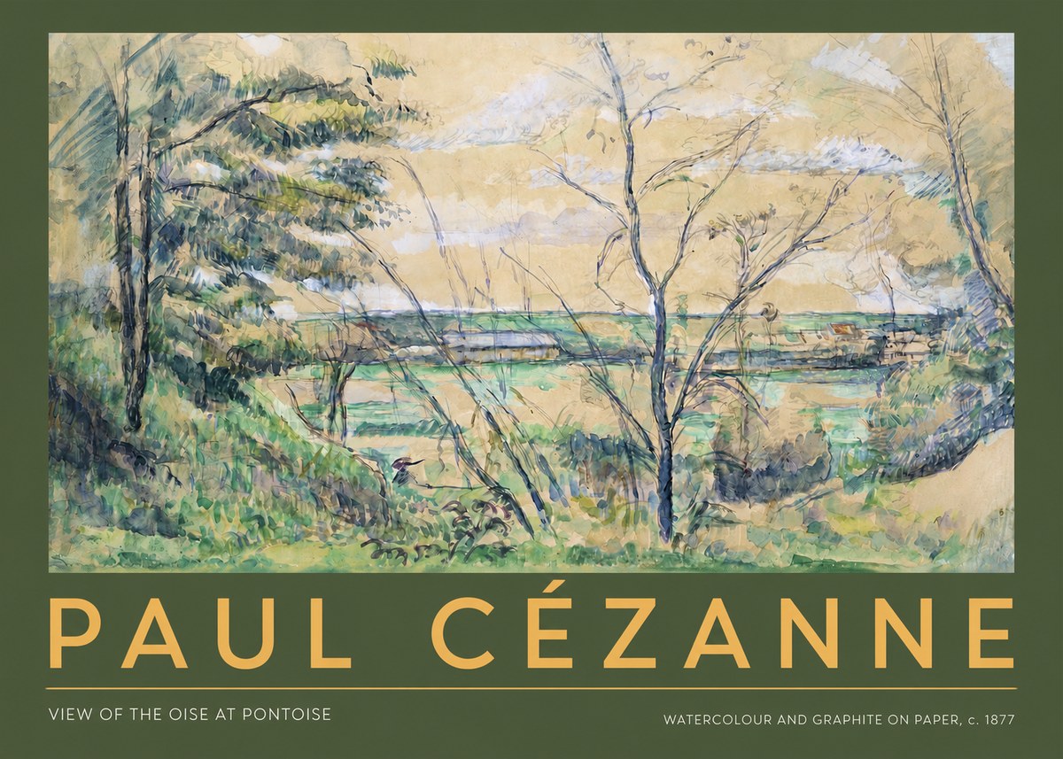 Paul Cézanne View of the Oise at Pontoise I No3 - Juliste