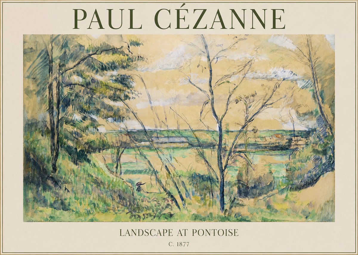 Paul Cézanne View of the Oise at Pontoise I No4 - Juliste