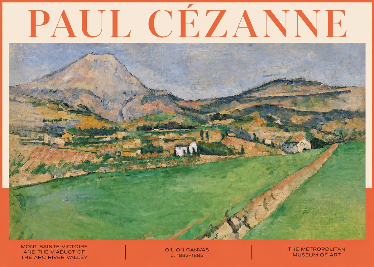 Paul Cézanne Mont Sainte-victoire and the Viaduct of the Arc River Valley No4 - Juliste