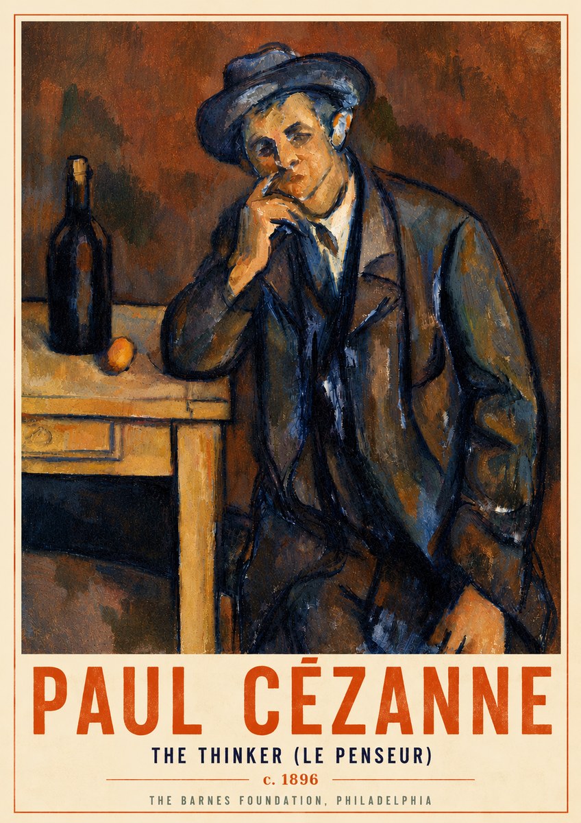 Paul Cézanne The Thinker (Le Penseur) No5 - Juliste