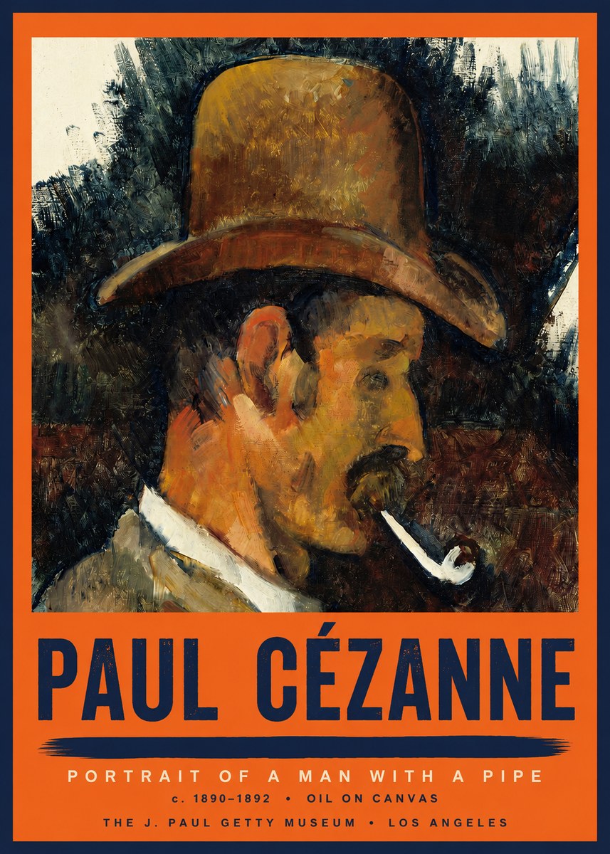 Paul Cézanne Portrait of a Man with a Pipe No2 - Juliste