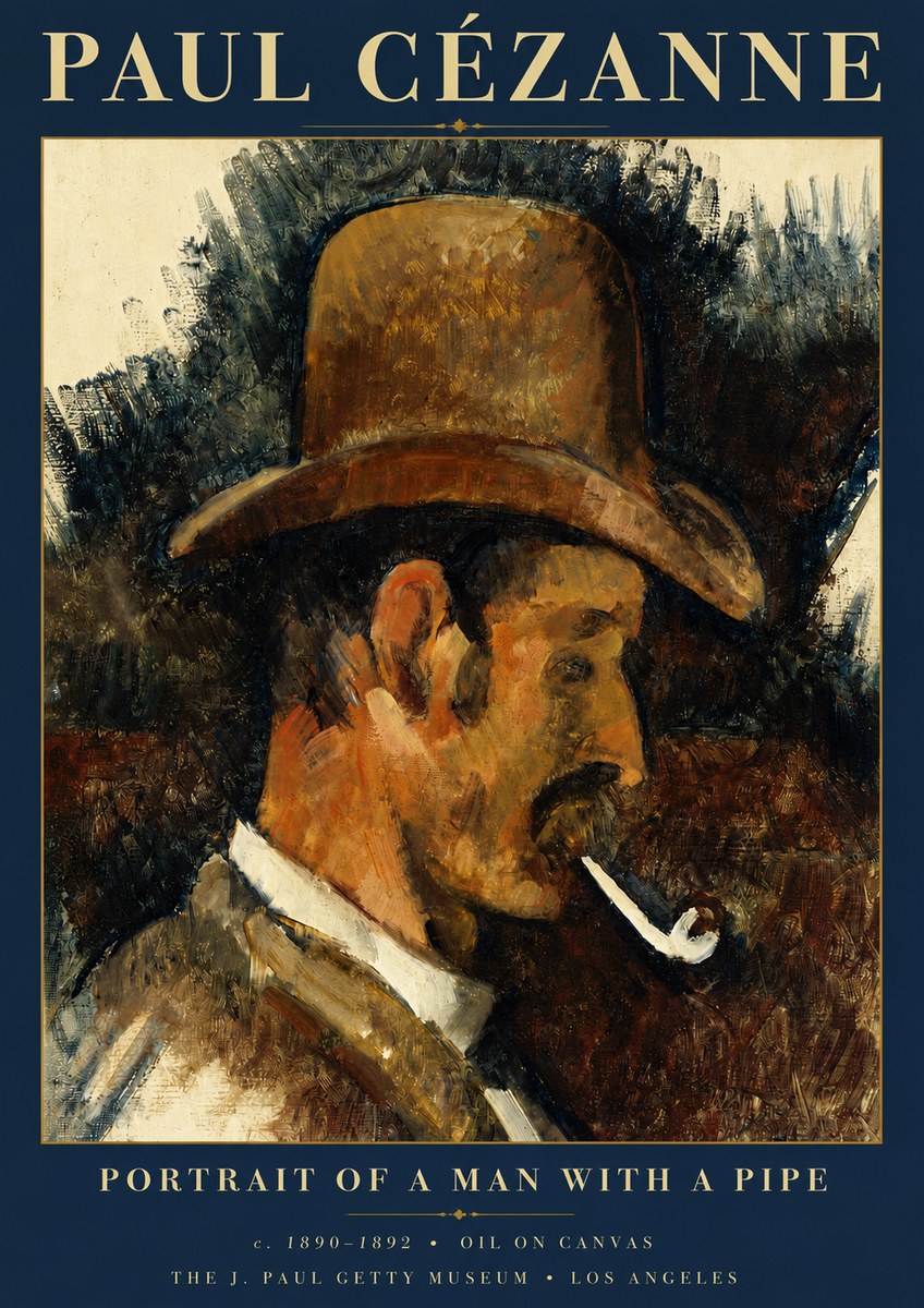 Paul Cézanne Portrait of a Man with a Pipe No5 - Juliste