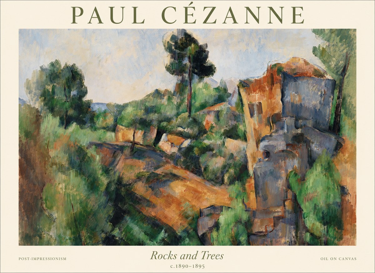 Paul Cézanne Rocks and Trees I No1 - Juliste