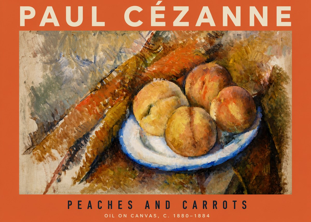 Paul Cézanne Peaches and Carrots No2 - Juliste