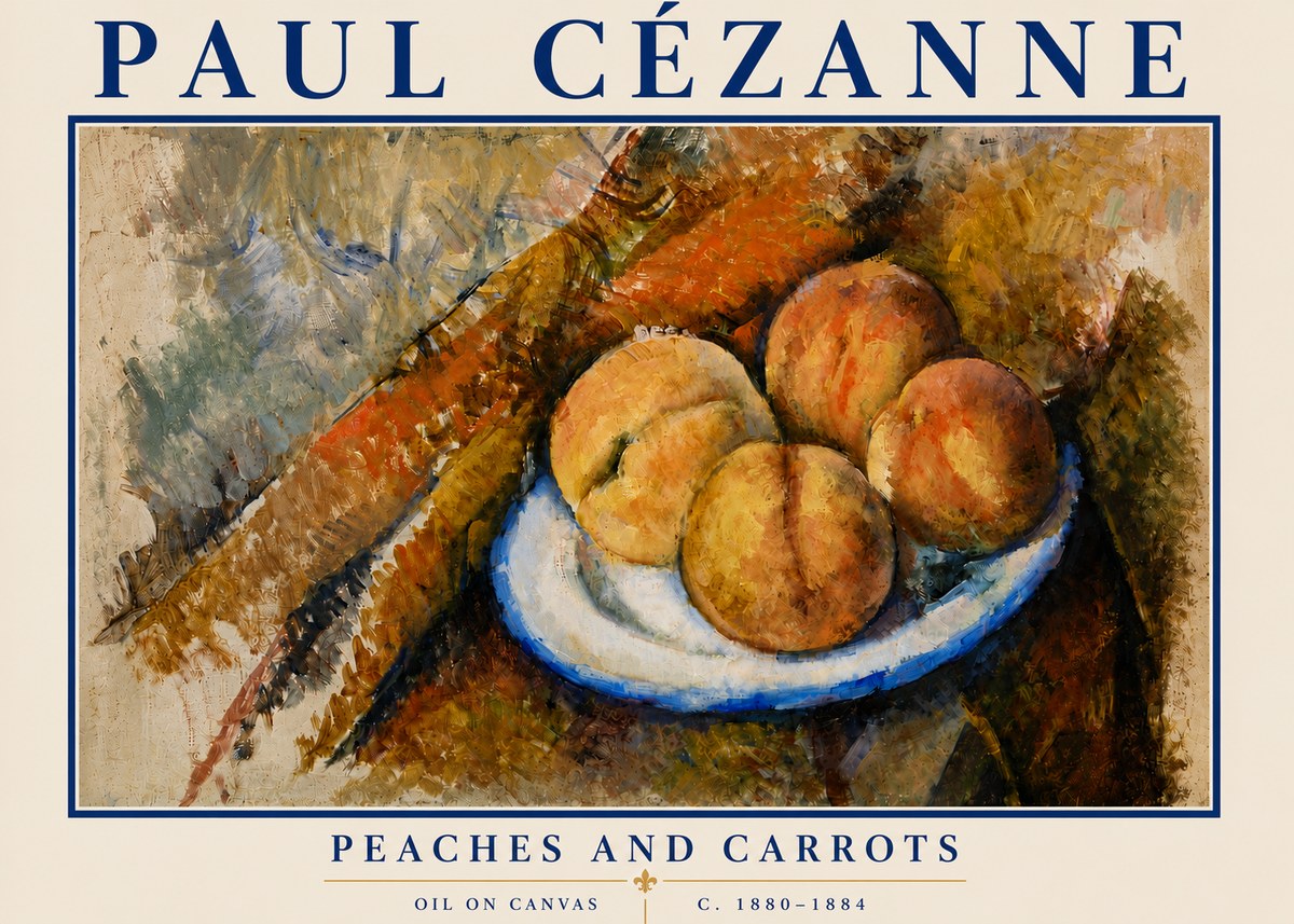 Paul Cézanne Peaches and Carrots No5 - Juliste