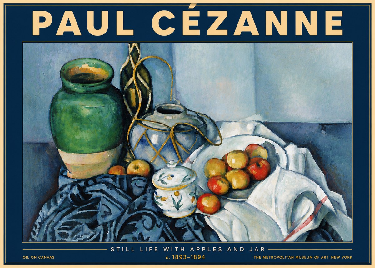 Paul Cézanne Still Life with Apples and Jar No6 - Juliste