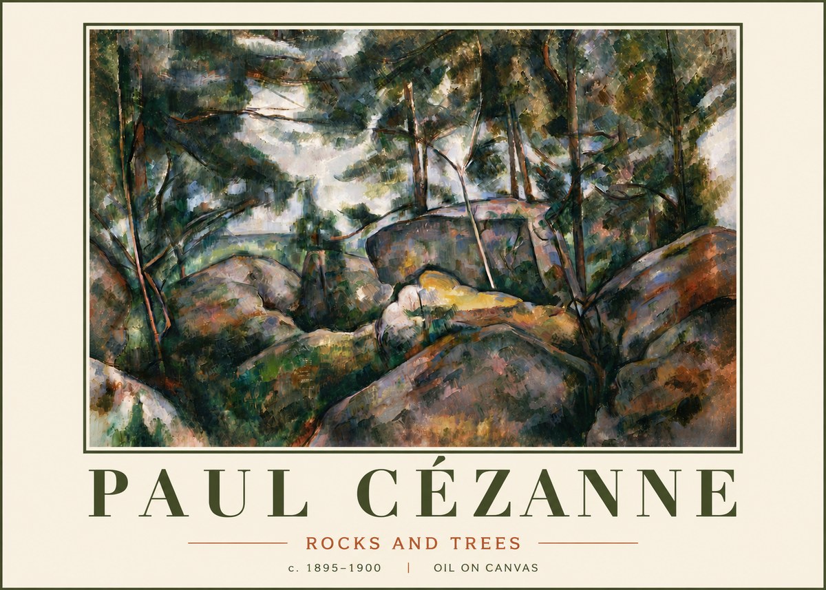 Paul Cézanne Rocks and Trees II No6 - Juliste