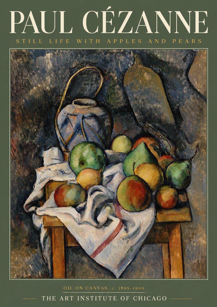 Paul Cézanne Still Life with Apples and Pears No3 - Juliste