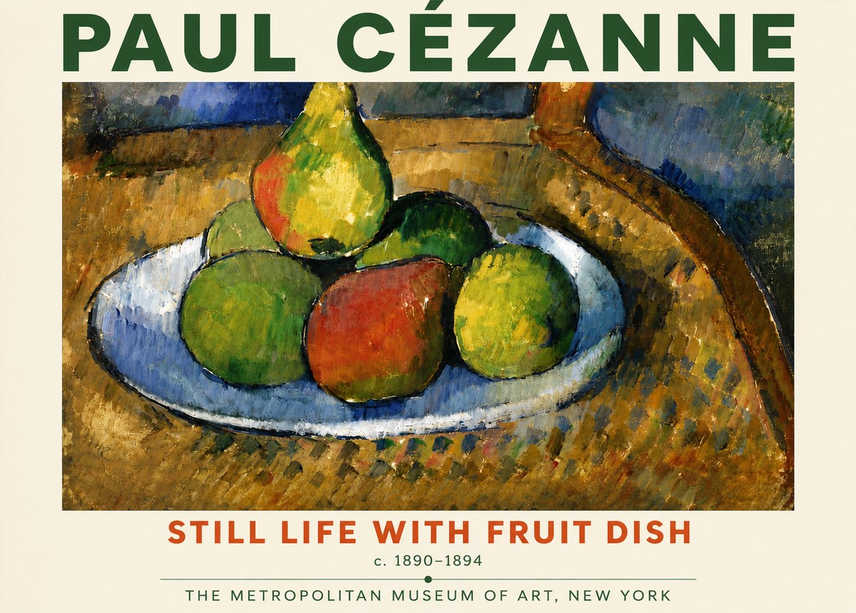 Paul Cézanne Still Life with Fruit Dish No4 - Juliste