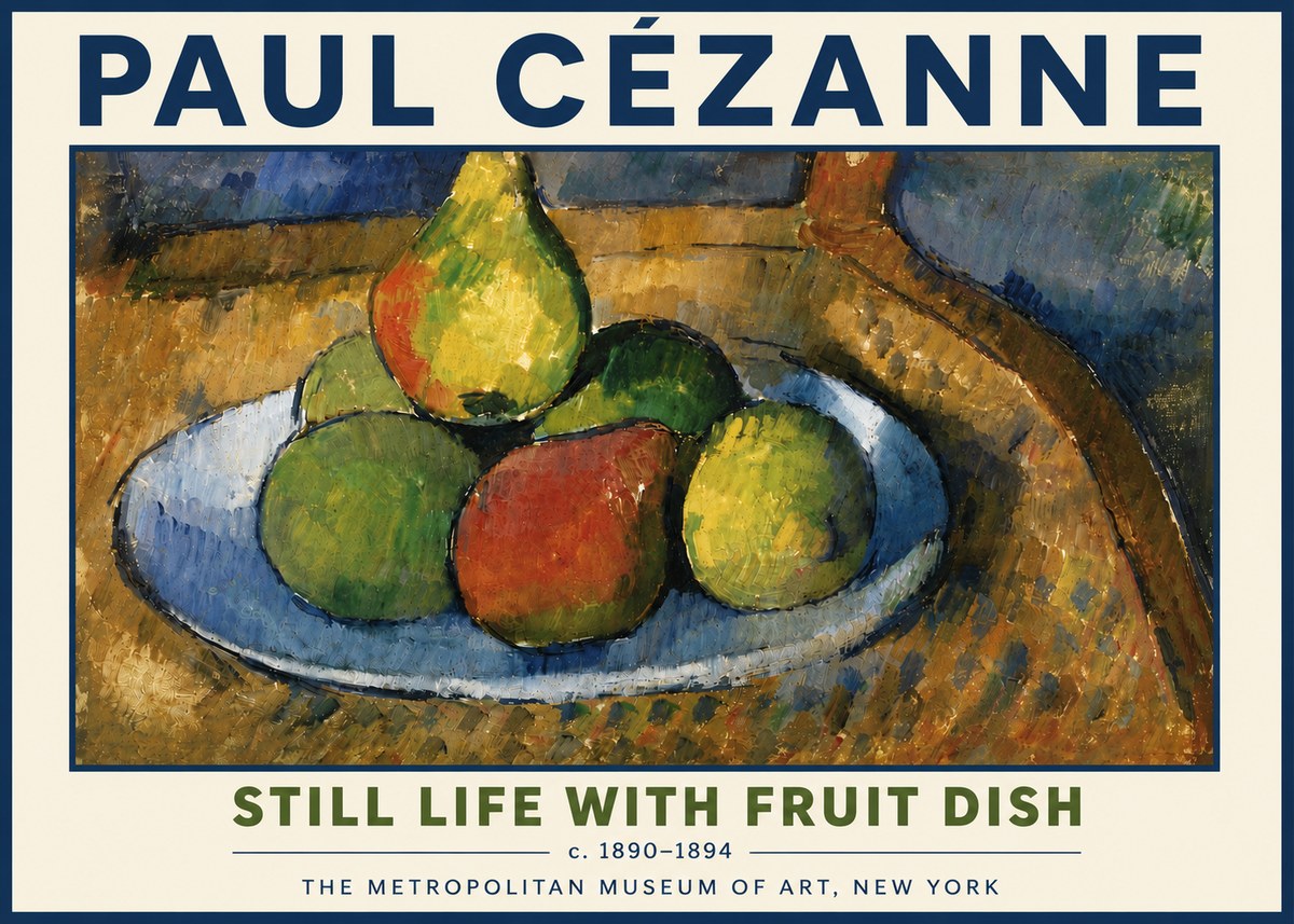 Paul Cézanne Still Life with Fruit Dish No5 - Juliste