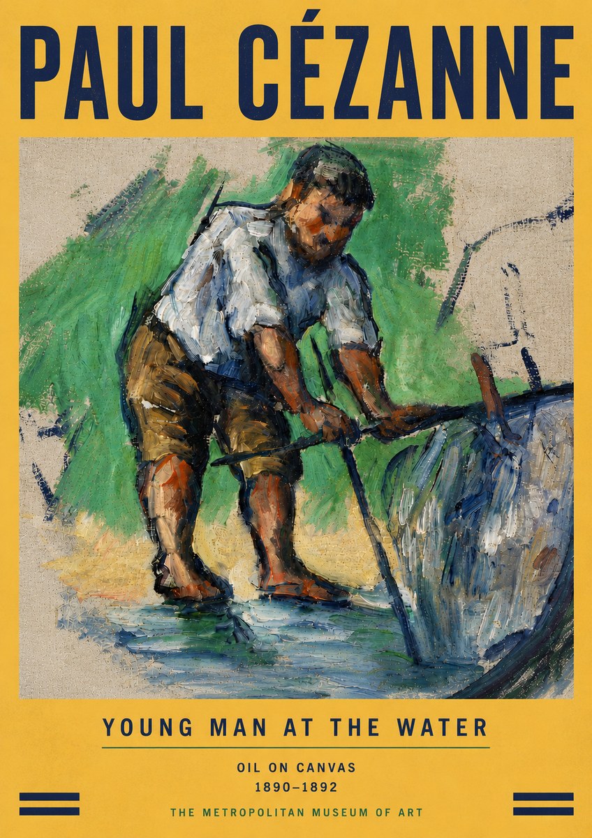 Paul Cézanne Young Man at the Water No5 - Juliste