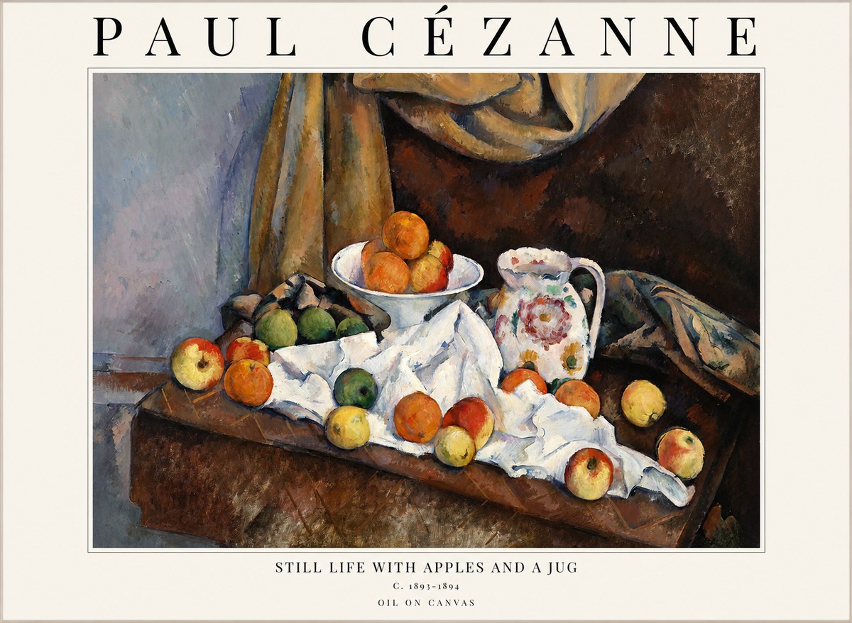 Paul Cézanne Still Life with Apples and a Jug No1 - Juliste