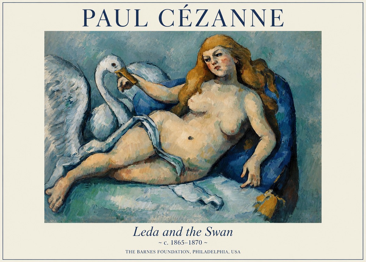 Paul Cézanne Leda and the Swan No1 - Juliste