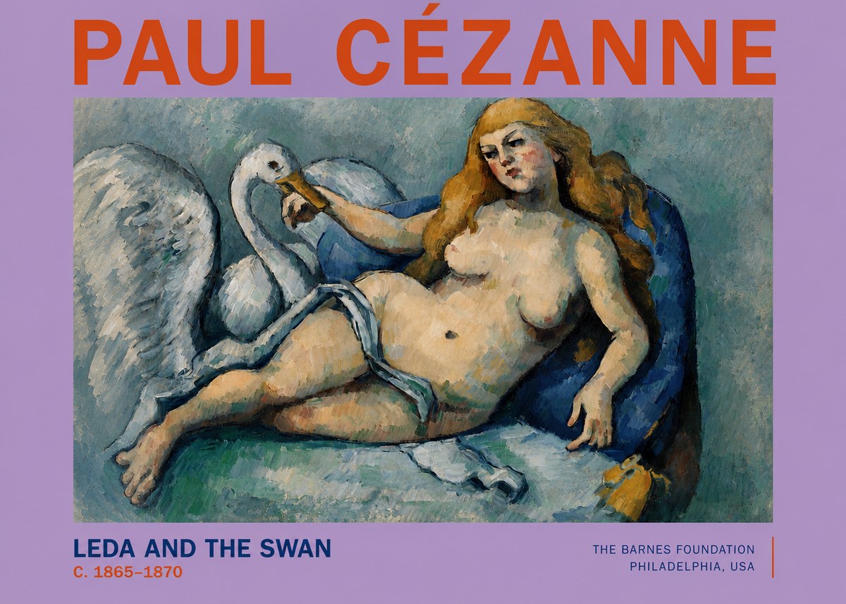 Paul Cézanne Leda and the Swan No2 - Juliste