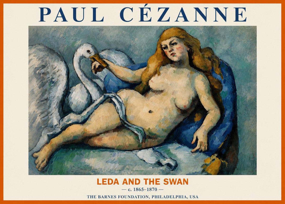 Paul Cézanne Leda and the Swan No3 - Juliste