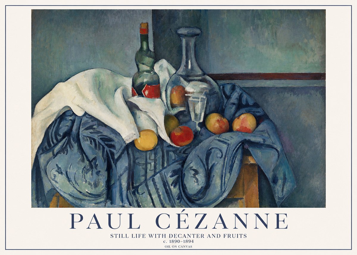Paul Cézanne Still Life with Decanter and Fruits No1 - Juliste
