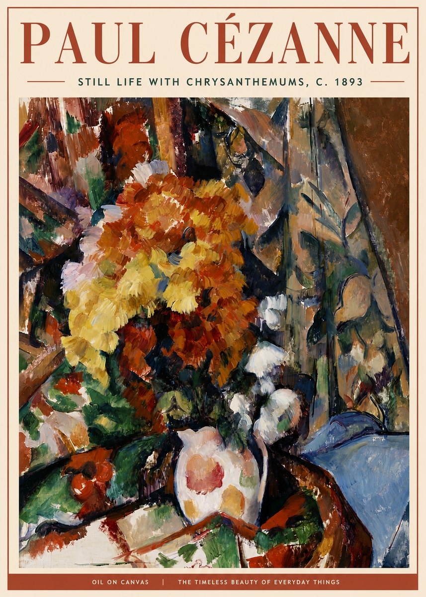 Paul Cézanne Still Life with Chrysanthemums No4 - Juliste