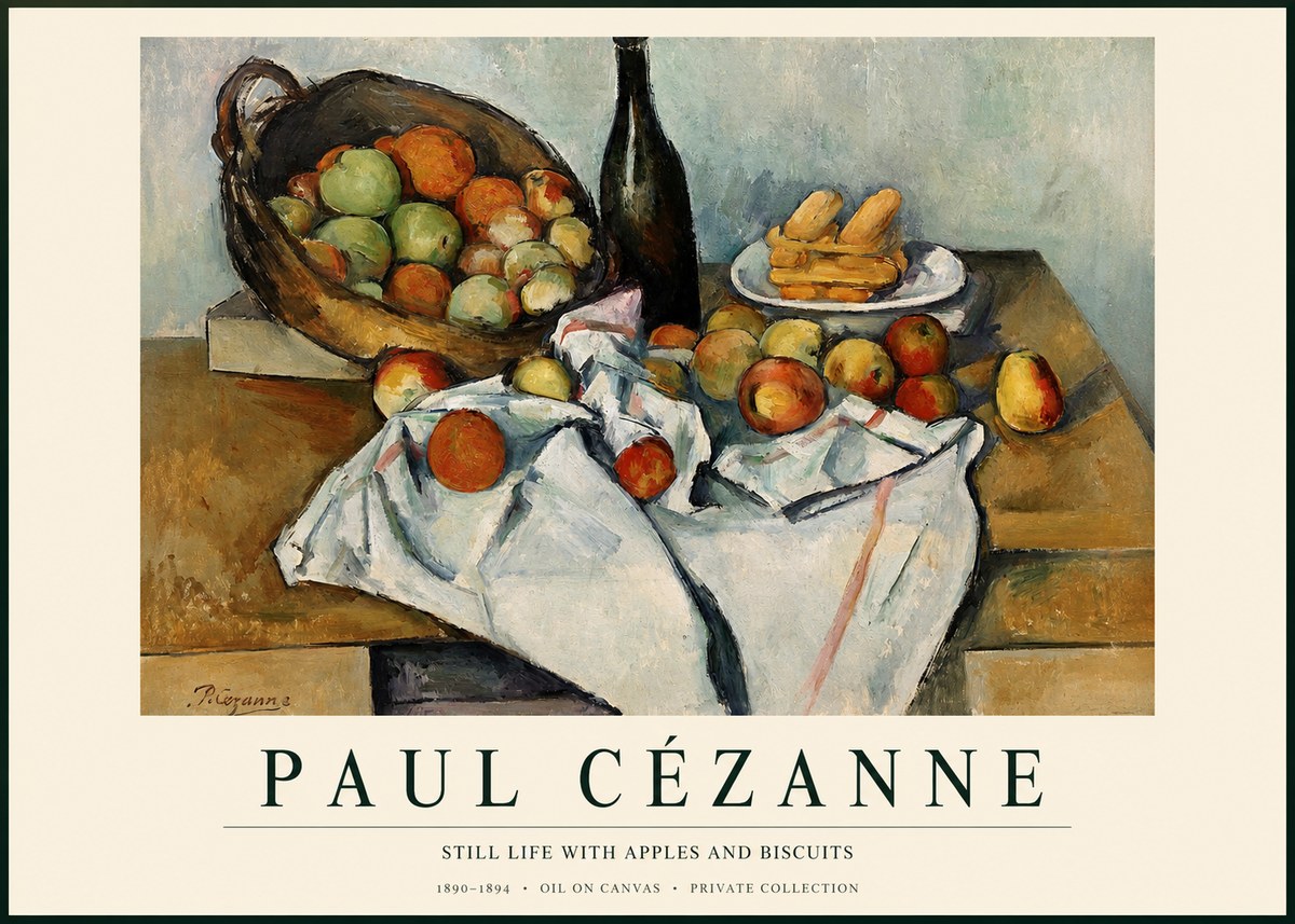 Paul Cézanne Still Life with Apples and Biscuits No1 - Juliste