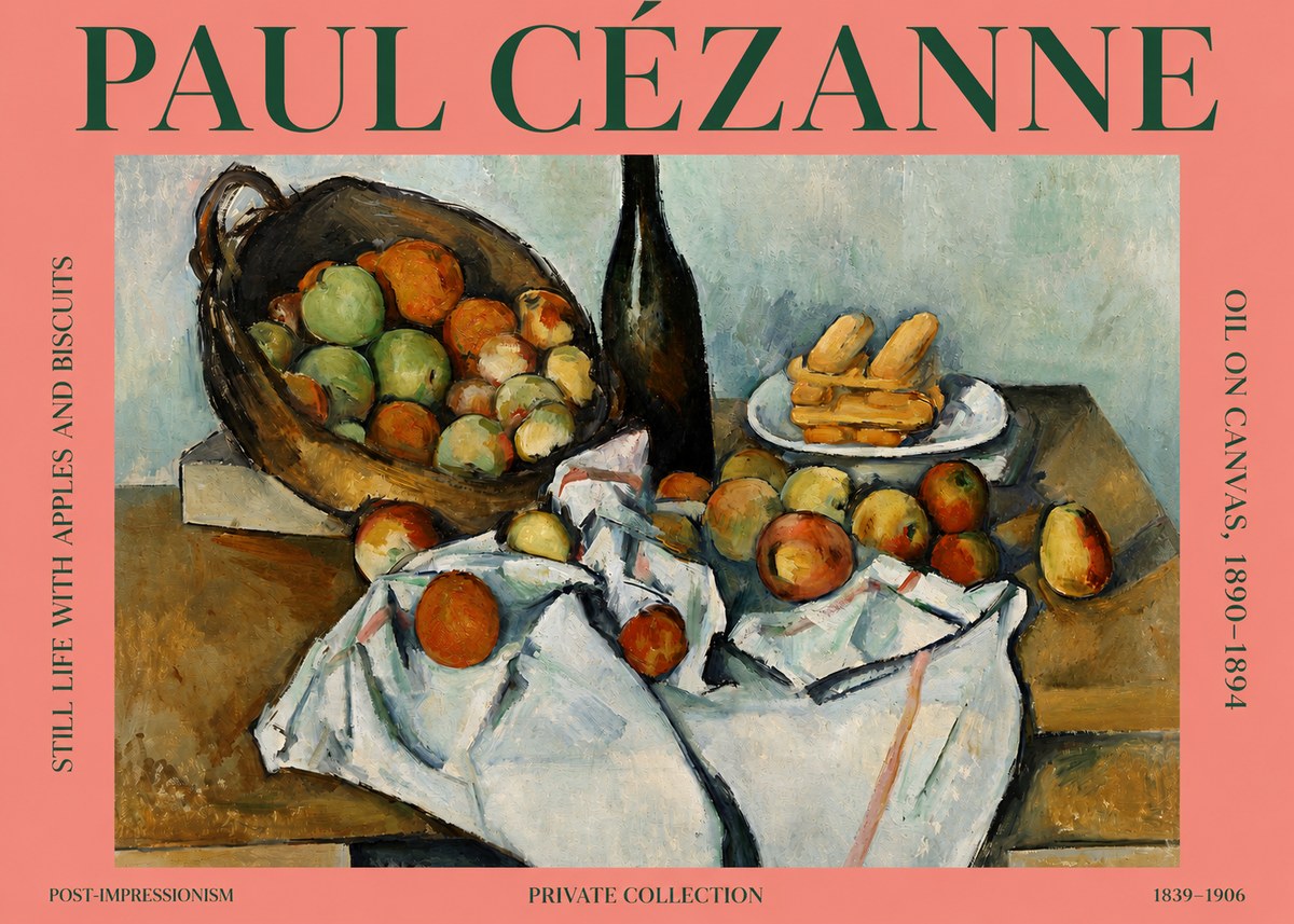 Paul Cézanne Still Life with Apples and Biscuits No3 - Juliste