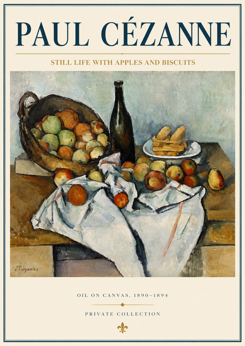 Paul Cézanne Still Life with Apples and Biscuits No4 - Juliste