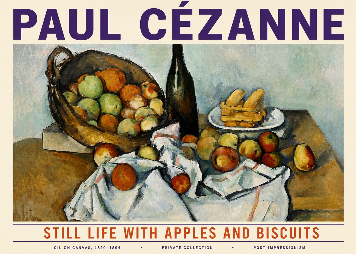 Paul Cézanne Still Life with Apples and Biscuits No6 - Juliste