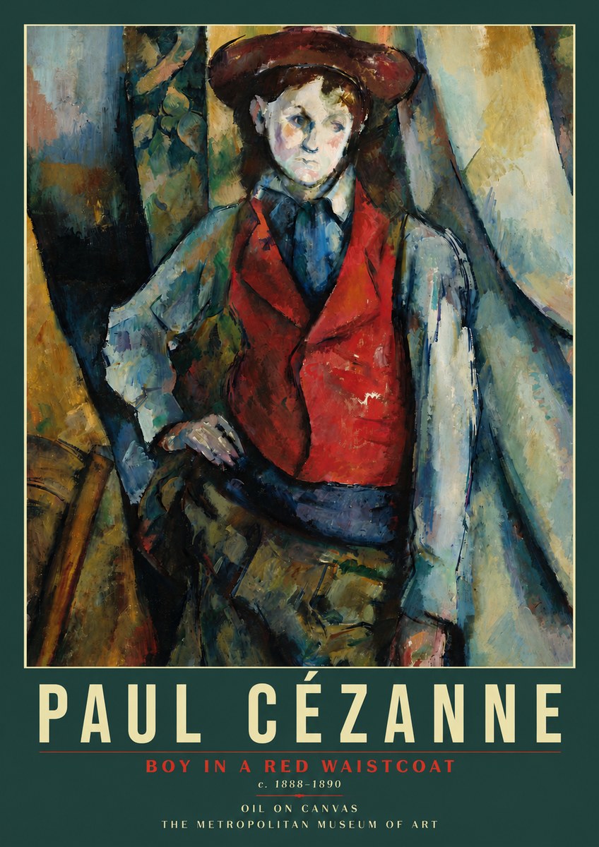 Paul Cézanne Boy in a Red Waistcoat No5 - Juliste
