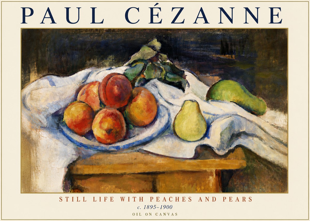 Paul Cézanne Still Life with Peaches and Pears No5 - Juliste