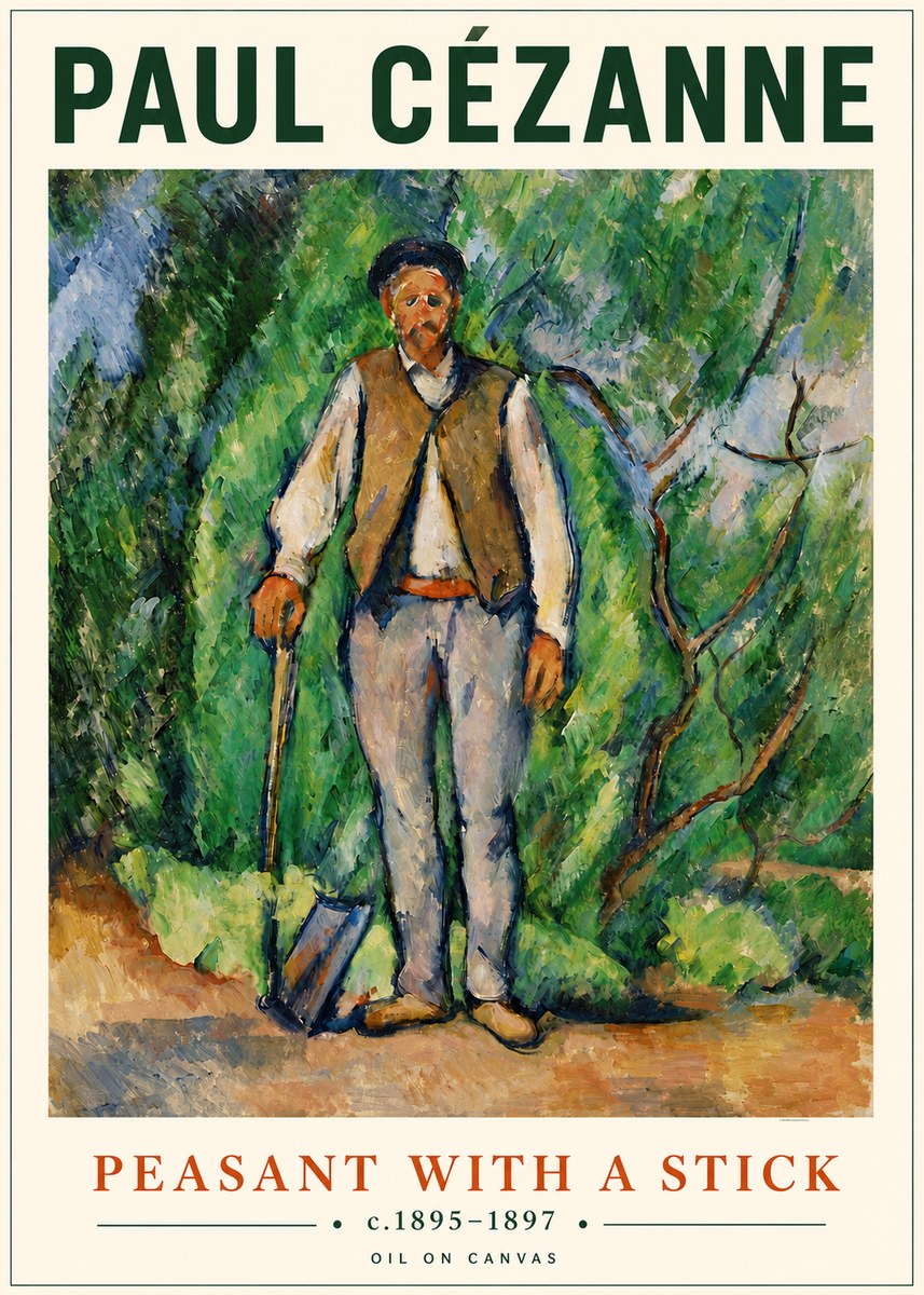 Paul Cézanne Peasant with a Stick No4 - Juliste