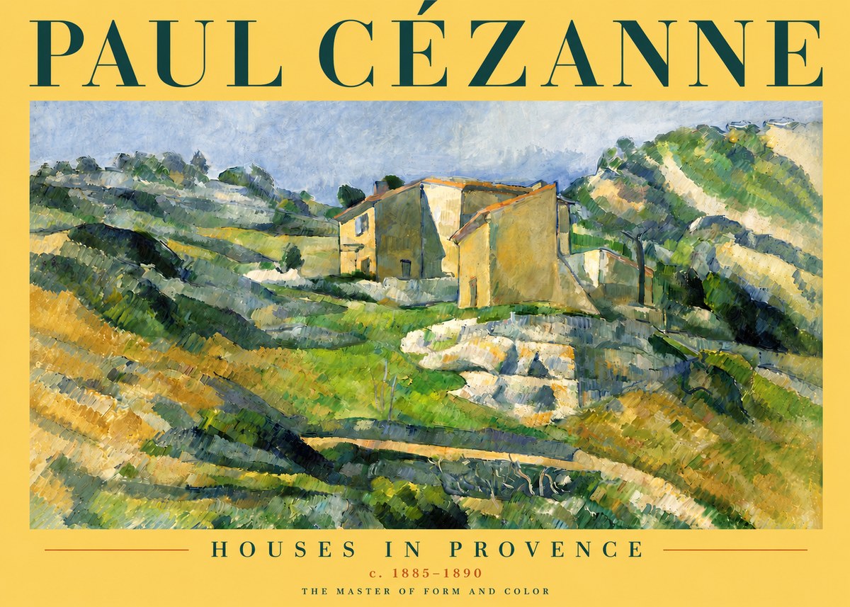 Paul Cézanne Houses in Provence No4 - Juliste