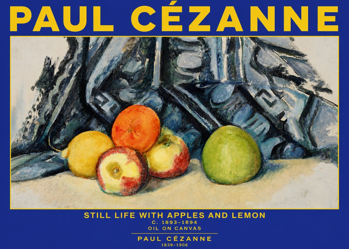 Paul Cézanne Still Life with Apples and Lemon No3 - Juliste