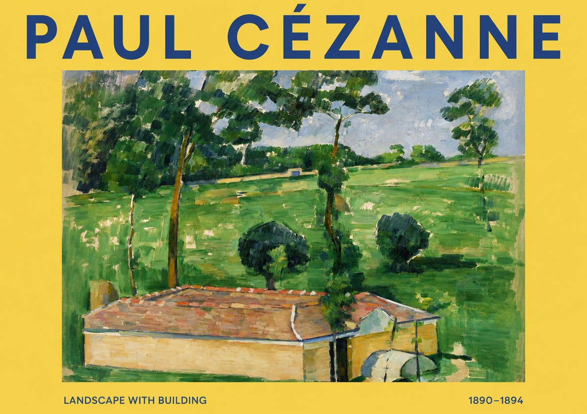 Paul Cézanne Landscape with Building No2 - Juliste