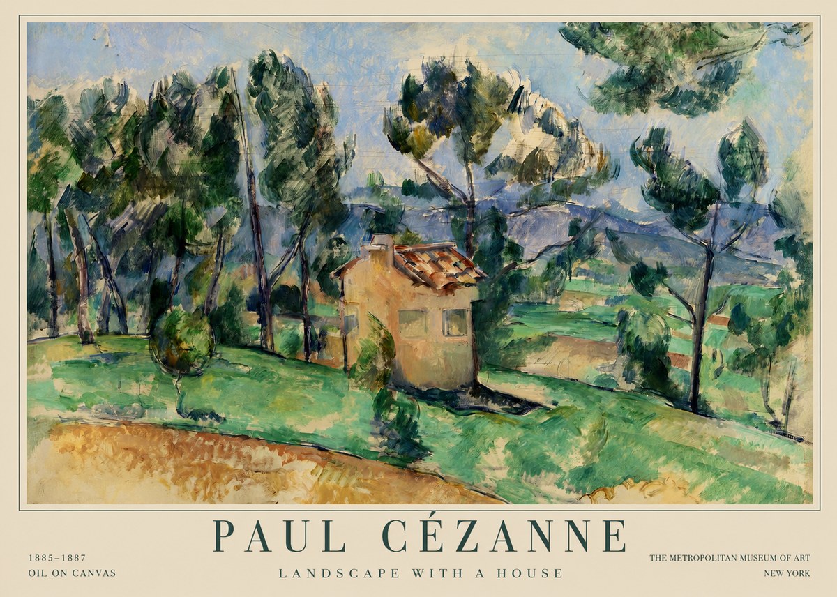 Paul Cézanne Landscape with a House No1 - Juliste