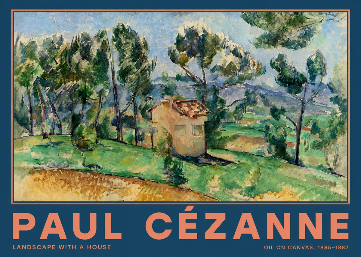 Paul Cézanne Landscape with a House No2 - Juliste