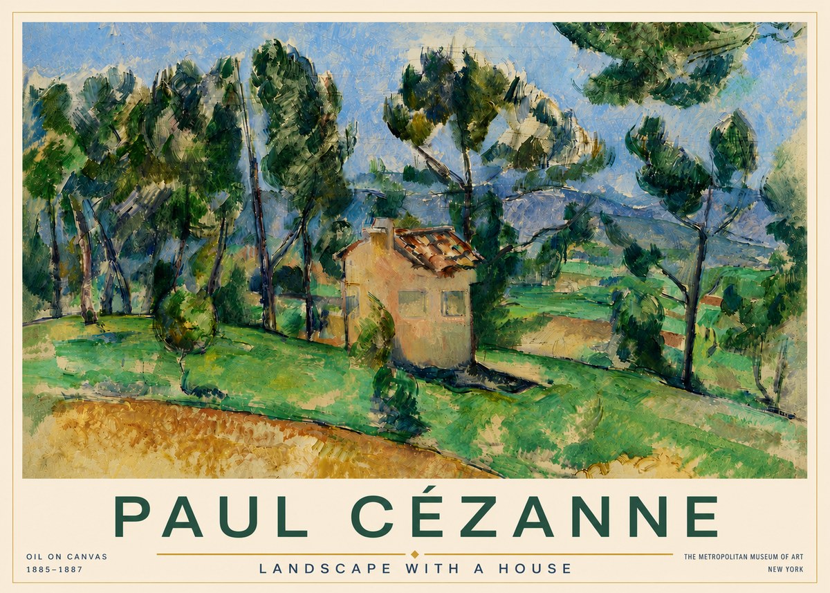 Paul Cézanne Landscape with a House No5 - Juliste