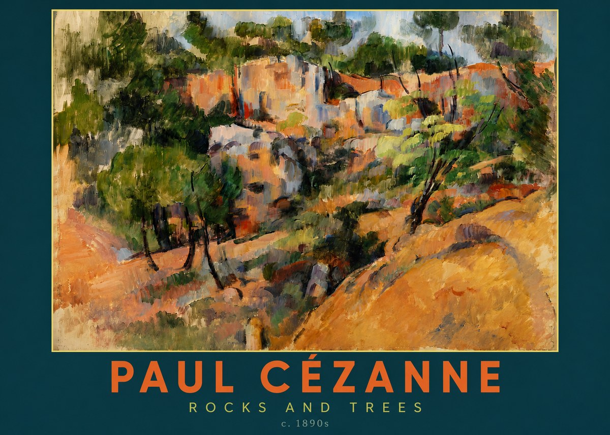 Paul Cézanne Rocks and Trees III No3 - Juliste