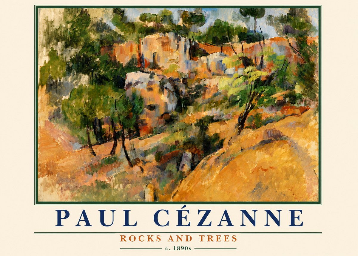 Paul Cézanne Rocks and Trees III No6 - Juliste